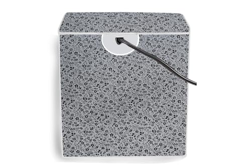 Image of The Furnishing Tree PVC Washing Machine Cover Compatible for Samsung 8.5 KG Semi-Automatic Top Loading WT85B4200GD /TL, Washing Machine Waterproof and dustproof, Floral Pattern Darkgrey