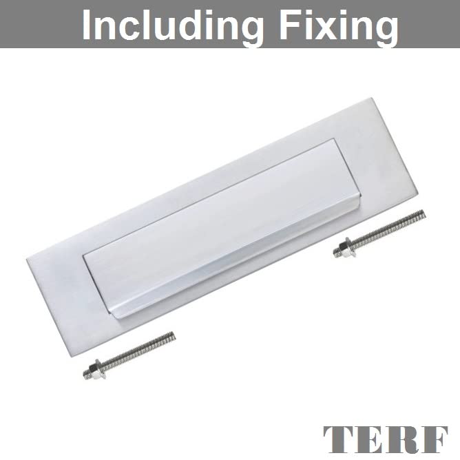 TERF® 250mm X 75mm Traditional Type Silver Letter Postal Plate Gravity Letter Plate Aluminium 250mm X 75mm (10'' X 3'') Letter Postal Box Cover Plate Gravity including Fixing Screw - Image 2