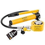 NEWTRY 20T Low Profile Hydraulic Jack Porta Power Kit + CP-180 Manual Hydraulic Hand Pump, Industrial Mini Hydraulic Cylinder, Stroke 0.47”