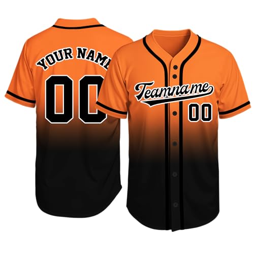 Image of Custom Baseball Jersey Personalized Stitched or Printed Name Number Baseball Shirt Sports Uniform Gifts for Men Women Youth