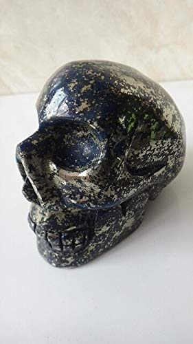 ERNZI 390g Lapis Lazuli Carved Crystal Skull Gemstone