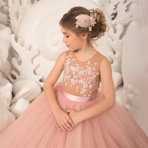Flower Girl Dresses for Wedding Laces Appliques Communion Dress Tulle Princess Girls Pageant Dresses Ball Gown4