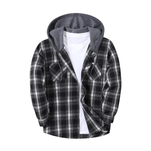 Flannel Shirt for Mens Long Sleeve Button Down Shirts Casual Plaid Hoodies - image 2
