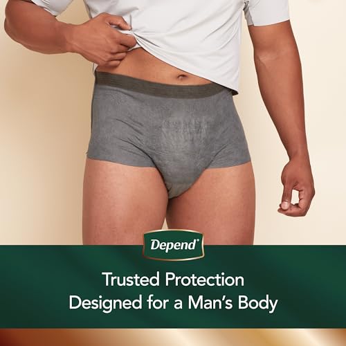 Depend-Real-Fit-Incontinence-Underwear-for-Men-Disposable-Maximum-Absorbency-SmallMedium-Grey-52-Count-2-Packs-of-26-Packaging-May-Vary