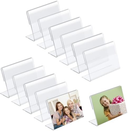 Lot de 12 cadres photo autoportants en acrylique transparent 5,1 ...