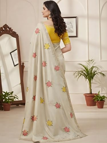 Image of Star Georgette Saree with Sequin Embroidery Work and Embroidered Blouse (Star-104)