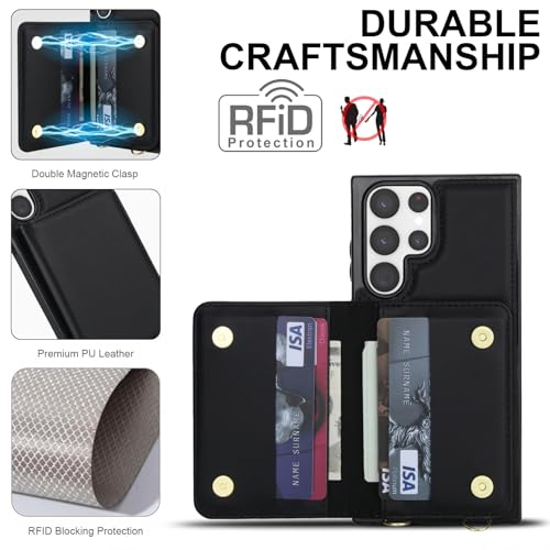 Coque Samsung S22 Ultra étui portefeuille cuir protection écran RFID - 5