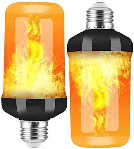 BatdTech Lampadina a Fiamma E27, 2 Pack LED Lampadine Effetto Fiamma con Sensore di Gravità, LED Luce Scintillante per Halloween Interno/Esterno/Bar/Festa