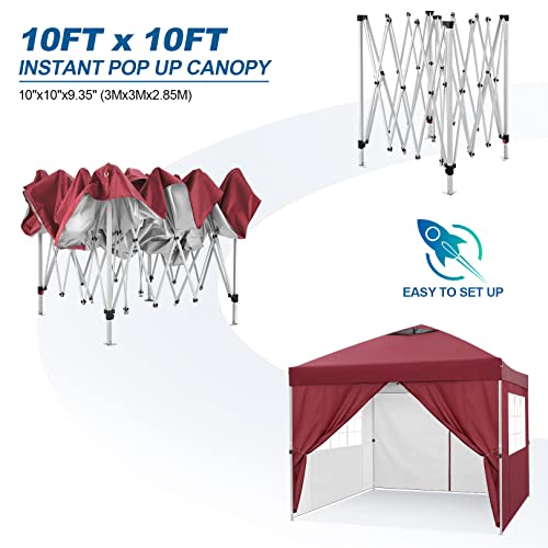 Image of HOTEEL 6.6x6.6FT Pop Up Canopy Tent Heavy Duty Party Tent for Parties Event Wedding, Commercial Outdoor All Season Wind UV 50+, Thickened Legs, Khaki