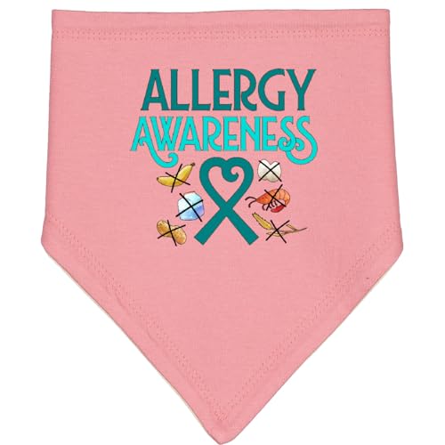 inktastic Allergy Awareness- Food Allergies Teal Heart Ribbon Baby Bandana Bib
