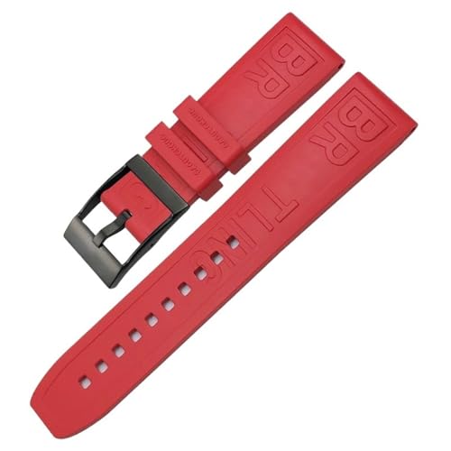 Bracelet montre 22mm 20mm 24mm étanche en fluoroélastomère noir