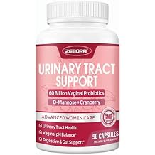 ZEBORA Urinary Tract Health for Women - Vaginal Probiotics for Women Digestive Health and pH Balance - D Mannose Supplements with Cranberry to Cleanse Urinary Tract & Bladder - 90 Capsules