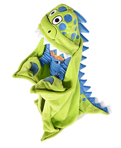 Lazy One Animal Blanket Hoodie for Kids, Hooded Blanket, Wearable Blanket, Dinosaur, Soft, Cozy, Warm, Fleece (Dino Blanket)