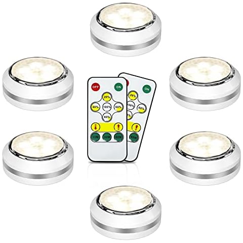 Puck Lights with Remote Control, Touchable Wireless Led Puck Lights Battery Operated, Under Cabinet Lighting Battery Powered, Dimmable Under Counter Light for Kitchen, Closet, Bedroom, Pantry, Stair Cover