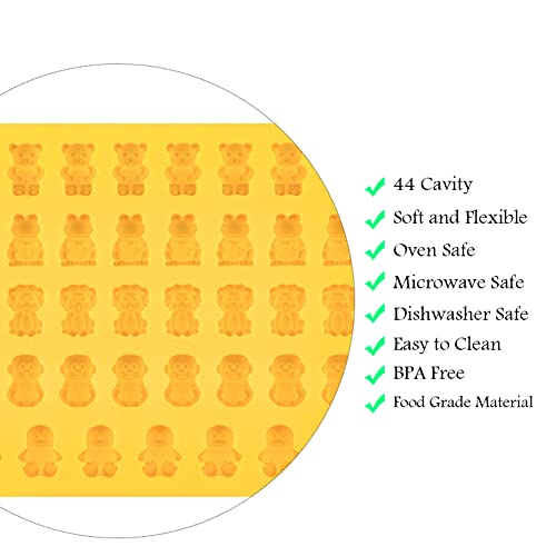 Moldes De Doces De Chocolate, 44 Moldes De Silicone Em Forma De Animal, Macaco Sapo Urso Pato Mini M