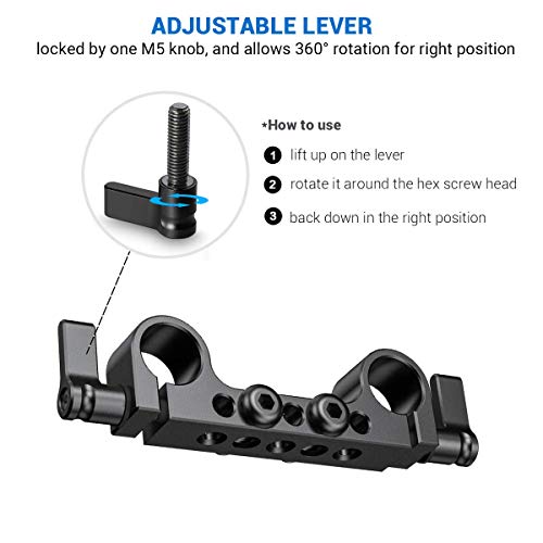 SMALLRIG Super Lightweight 15mm Railblock 3 with 1/4"-20 Thread for Red and Other 15mm DSLR Camera Rig - 942 - Image 4