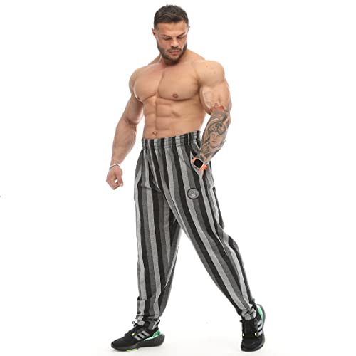 Men's Baggy Sweatpants with Pockets, Loose Fit Striped Oldschool Trackpants2