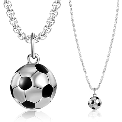 KWJEIULSOQ 3D Football Pendant Necklace Cover