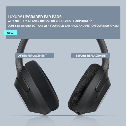 Almohadillas de reemplazo para auriculares Sony WH-1000XM4, almohadillas con tela suave y espuma viscoelástica, cojines transpirables miniatura 4