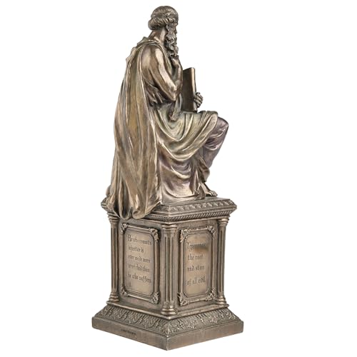 Estatua de Platón en resina con acabado bronce 11.88 pulg miniatura 3