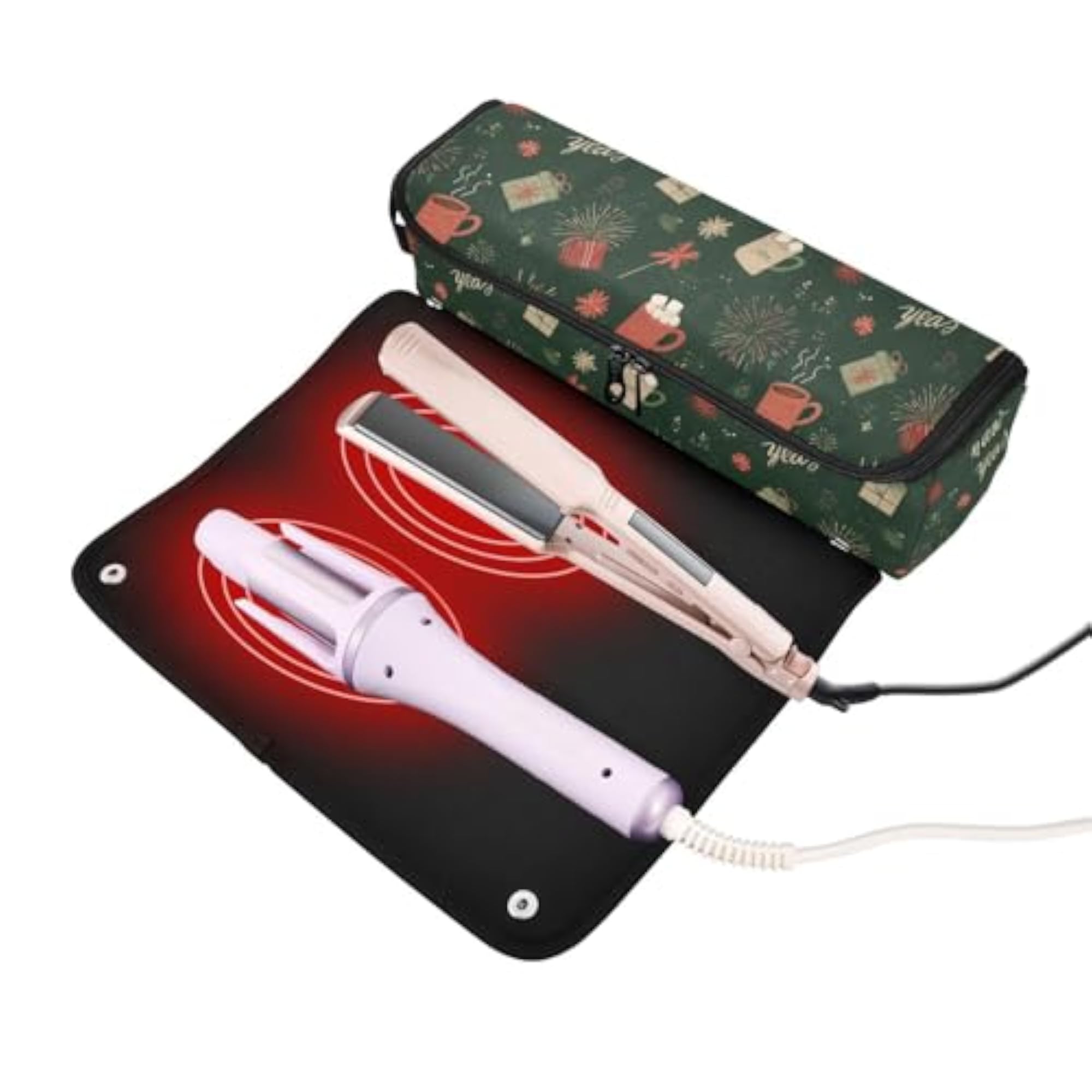 New Year Cocoa Green Hair Tools Travel Bag for Hot Tools