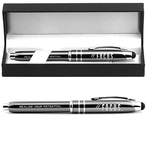 Focus Inspirational Gift Pen w/Light & Stylus Tip - Realize Your Potential. - Motivational Business Gifts for Professional Business Men Women