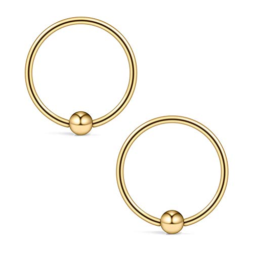 Ruifan 20G 8mm Nose Hoop Lip Eyebrow Tongue Helix Tragus Cartilage Septum Piercing