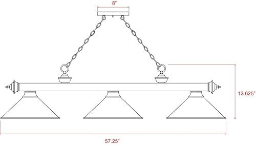 Miniatura 8 de Cordon - 3 billares ligeros en estilo tradicional y clásico, 18.75 pulgadas de alto y 14 pulgadas de ancho
