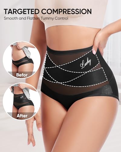 Women's Underwear 4 Pack High Waisted No Muffin Top Tummy Control Ladies Panties Postpartum Briefs Full Coverage2