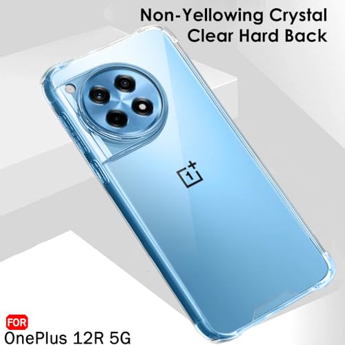 Image of TheGiftKart Crystal Clear Back Cover Case for OnePlus 12R 5G | Shock Proof 360 Protection | Hard Clear Back Cover Case for OnePlus 12R 5G (PC & TPU, Transparent Bumper)