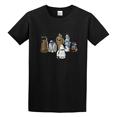 SHILIU YARD Droids Wall E Wars Men's Cotton T-Shirt Black Shirt Top Tee XL