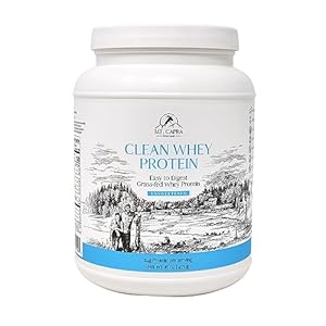 Clean Whey Protein | Grass-Fed Undenatured Goat Whey Protein Powder | 24 g Protein Per Serving, All Natural, Non-GMO, High in Branch Chain Amino Acids | Unsweetened | 15 Servings – 16 oz
