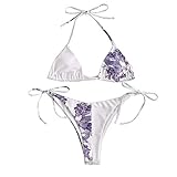 🌸🌸Bañadores de mujer dos piezas top y pantalon , Bikini estilo: barato en ofertas / elegante / sexy / chic / originales / tallas grandes / encaje / sin tirantes / estampada / moda / casual / trabajo / con volantes / flores / botones / lunares / slim fit /deportivo / bohemio / cuadros / raya / algodon / bordadas / transparente / deportivos / flecos / piedras / tiro alto / parte de abajo / braga alta media / ancha / tanga / normal / braguita / con relleno sujetador / aros /sin tirantes / punto