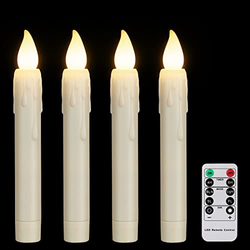 yunsheng 4 Stück LED Stabkerzen mit Fernbedienung und Timer,...