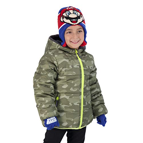 Nintendo boys Winter Hat and Kids Gloves Set, Super Mario Beanie for Ages 4-72