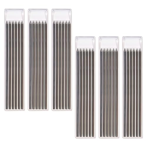 Genérico 48 piezas Mina Lápiz Astillero 2,8 mm, HB, Recargas para Lápiz Carpintero, Negro, para Carpintería y Construcción