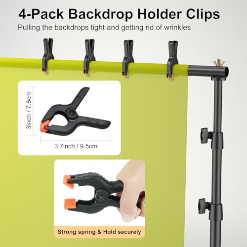 Image of LINCO Lincostore Backdrop Support Stand Kit 10x7.1ft Adjustable Photography Studio Photo Background Support System with Carrying Bag for Green Screen Muslin, 4173-U (10ft Wide 7.1ft high)