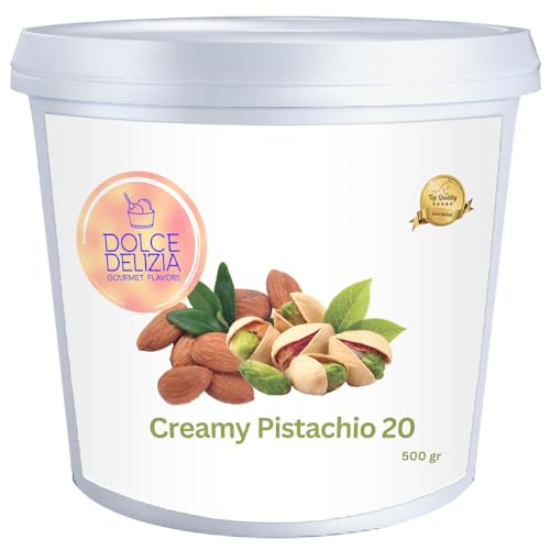 Reduced Pistachio Paste Flavoring for Gelato, Rolled Ice Cream, and Ice Cream. (500g, 1.1 lbs) Made with Natural Pistachio and Almonds
