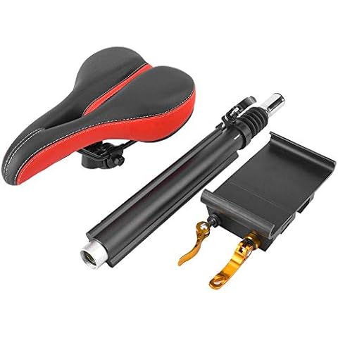 Electric Scooter, Durable Adjustable Electric Scooter Seat Saddle M365 Scooter Black Red Shockproof Anti-Rust Soft Cover
