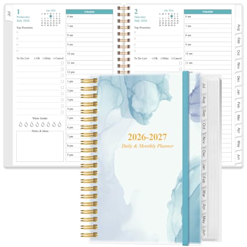 2026-2027 Daily & Monthly Planner – Rose Flower