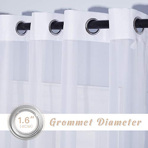 Nicetown Living Room Window Curtains Sheer Textured 84" Long, Grommet Casual Voile Sheer Light Filter Airy Chic Window Treatments For Sliding Door/Porch, 70" Wide, 1 Panel, White #TOP1