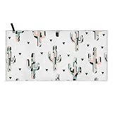 ALAZA Large Beach Towel, Abstract Cactus and Triangles Sand Free Microfiber Beach Towel, Absorbent Q