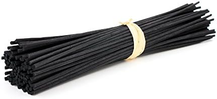 Frandy House Reed Diffuser Sticks Rattan Sticks Replacement 10" X 3MM Set of 50PCS (Black)