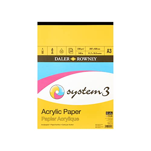 Daler Rowney System3 - Bloc acrylique 20 feuilles A3 - 230g/m²