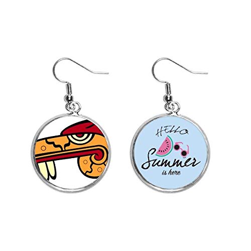 Pendientes de sandía y joyería abstracta de cabeza de animal estilo indio para lóbulo de verano