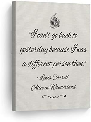 SmileArtDesign I Can Not Go Back to Yesterday Because I was A Different Person Quote Canvas Print Motivational Inspirational Wall Art Home Decor Living Room Ready to Hang Made in The USA - 12x8