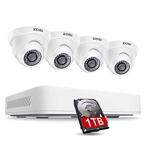 5MP 2K Außen Dome Überwachungskamera System mit 1TB Festplatte 8CH H.265+ HDMI DVR Recorder Plus 4X 5MP 1920P Super HD Dome Kamera für Haus