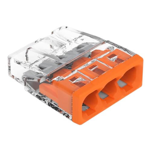 WAGO Lot de 100 mini bornes de connexion rapide S2273 Orange pour fils rigides 3 entrées