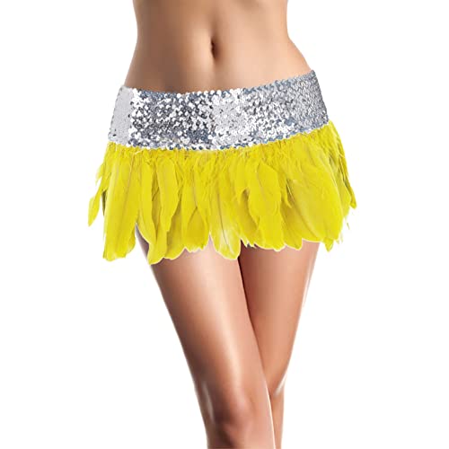Jupe plume rose pour femme adulte idéale pour cabaret et accessoires fluo