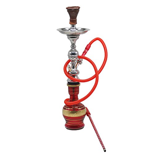 Shisha cachimba Hookah Egipcia Tradicional, 57 cm, con Manguera Lavable y Accesorios, sin Nicotina